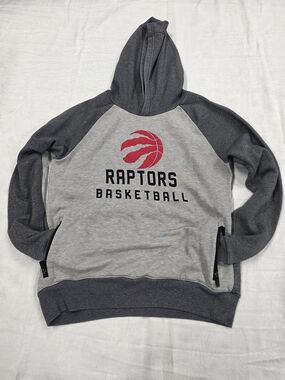 Toronto Raptors Youth XL Hoodie - Grey & Black - Zipper Pockets
